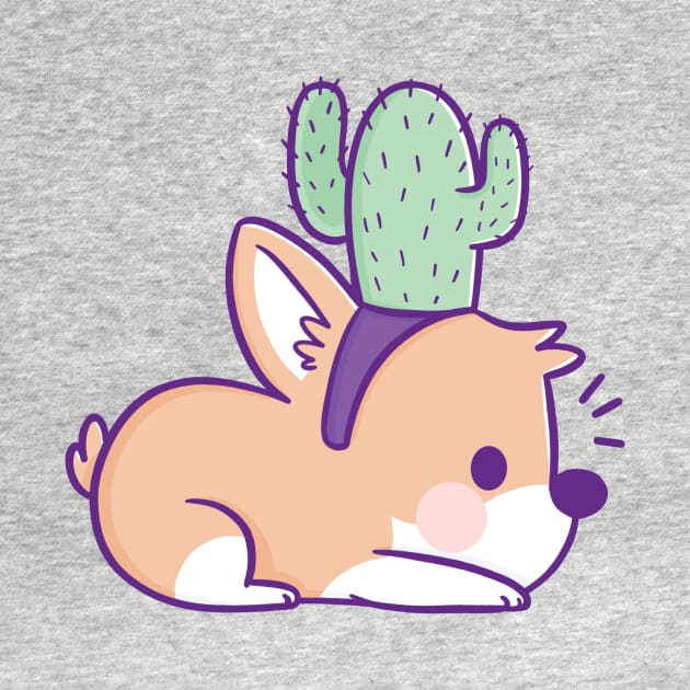 Corgi With a Cactus on his Head by TaylorRoss1